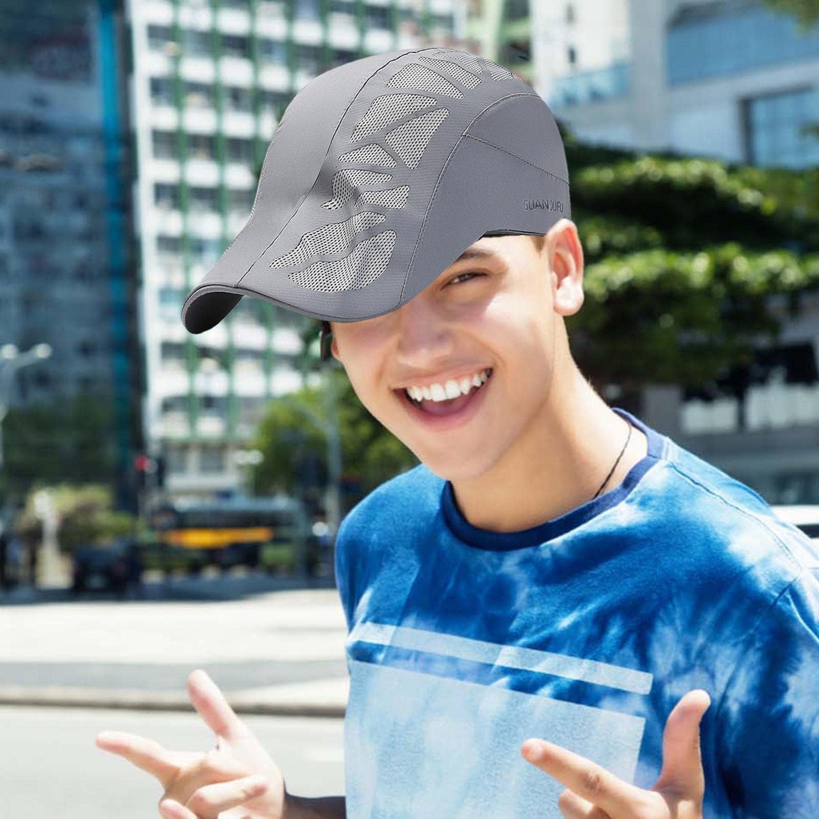 Venzina Baseball Cap for Outdoor Use with Breathable Mesh Design 56-60cm Grey | Adjustable Fit