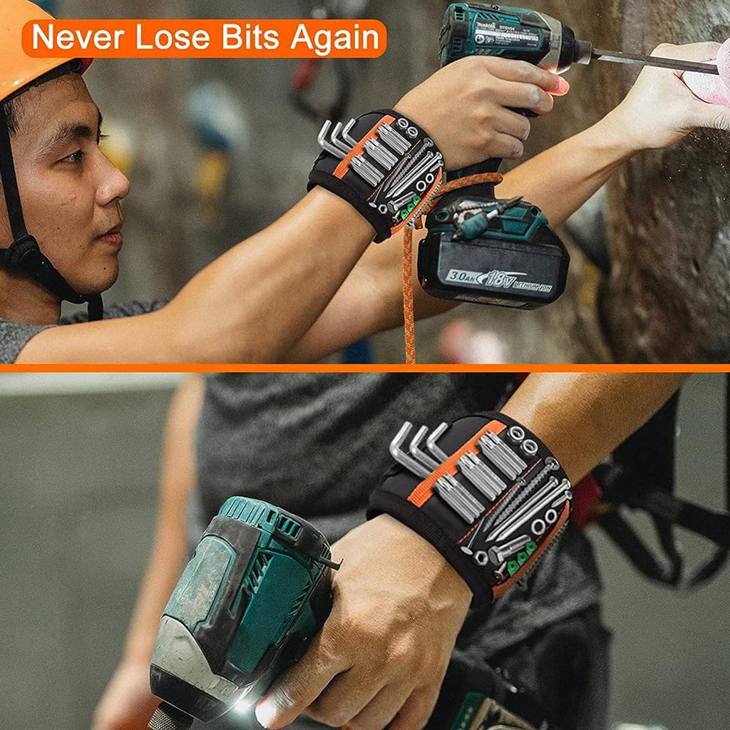 Serplex Magnetic Wristband with 15 Strong Magnets and Double Layer Fabric for DIY Projects | Ideal Gift for Men