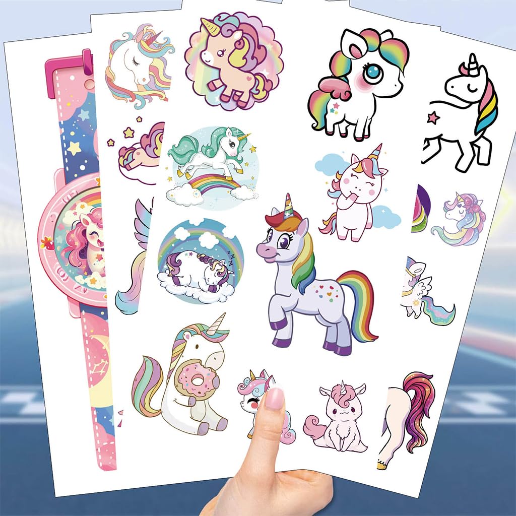 ZIBUYU Unicorn Temporary Tattoo for Kids with 10 Sheets Waterproof Stickers | Party Gifts