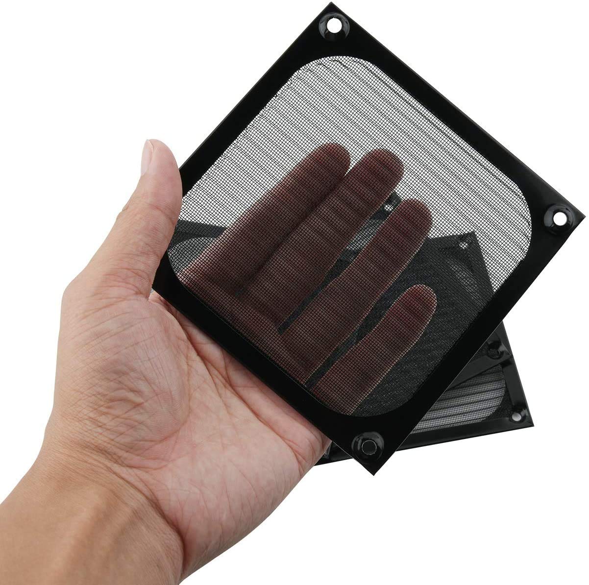 HASTHIP 120mm Fan Filter Dust Guard for PC Case with Wave-Folded Mesh | Aluminum Alloy & Black Stainless Steel