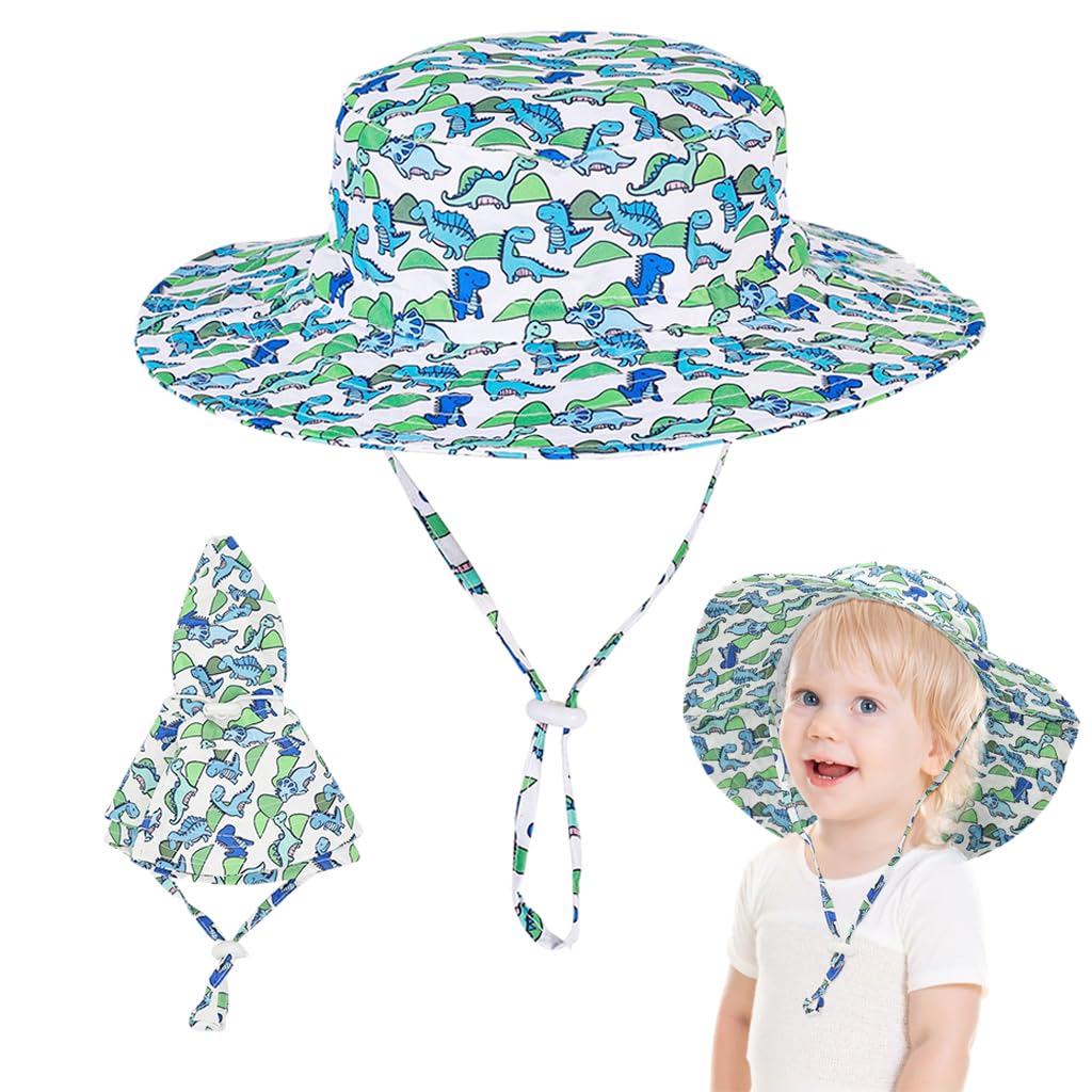 SNOWIE SOFT Kids Wide Brim Sun Hat for Outdoor Activities with UPF 50+ Protection | 2Pcs Quick-Dry Polyester Caps 52 cm Navy Grey