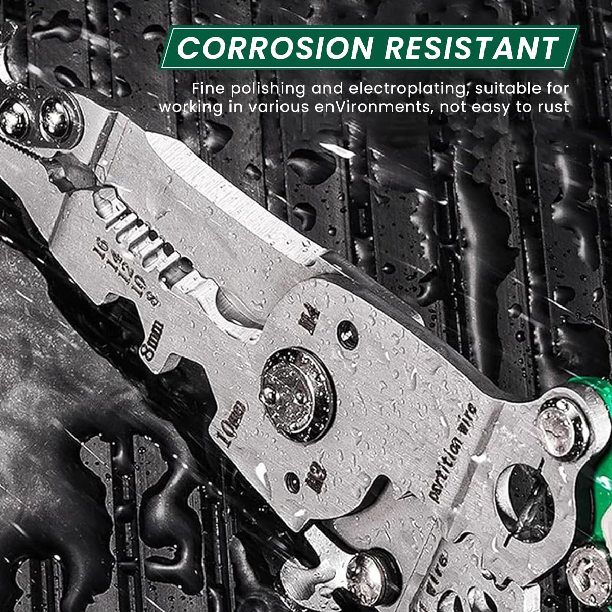 Serplex Wire Cutter 18 in 1 Multifunctional Tool with Folding Handle and Carbon Steel for Electricians