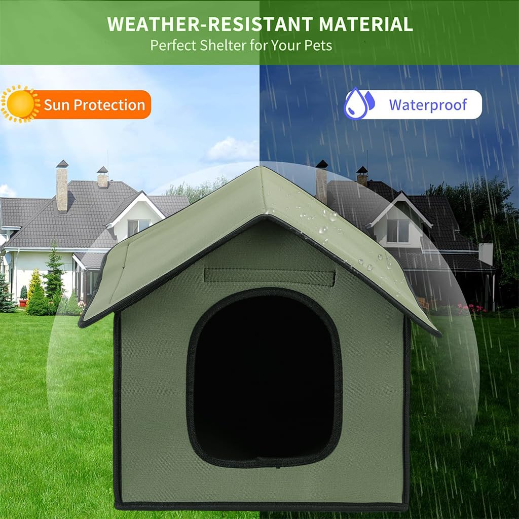 Qpets Dog House Outdoor Waterproof for Small Pets featuring Folding Setup and EVA Build | 38x35x38cm Shelter