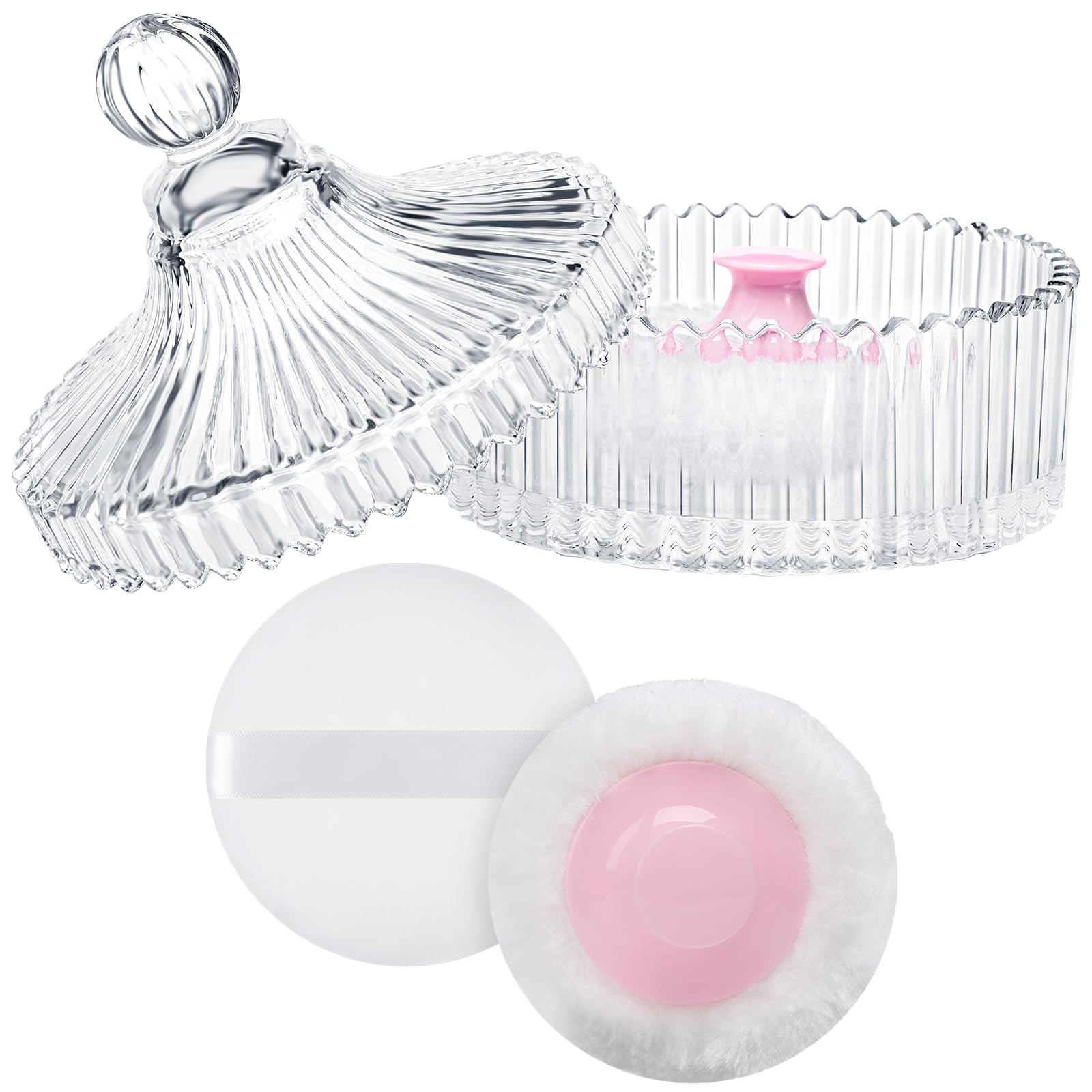 MAYCREATE® Extra Large Body Powder Puff and Container, 5.35