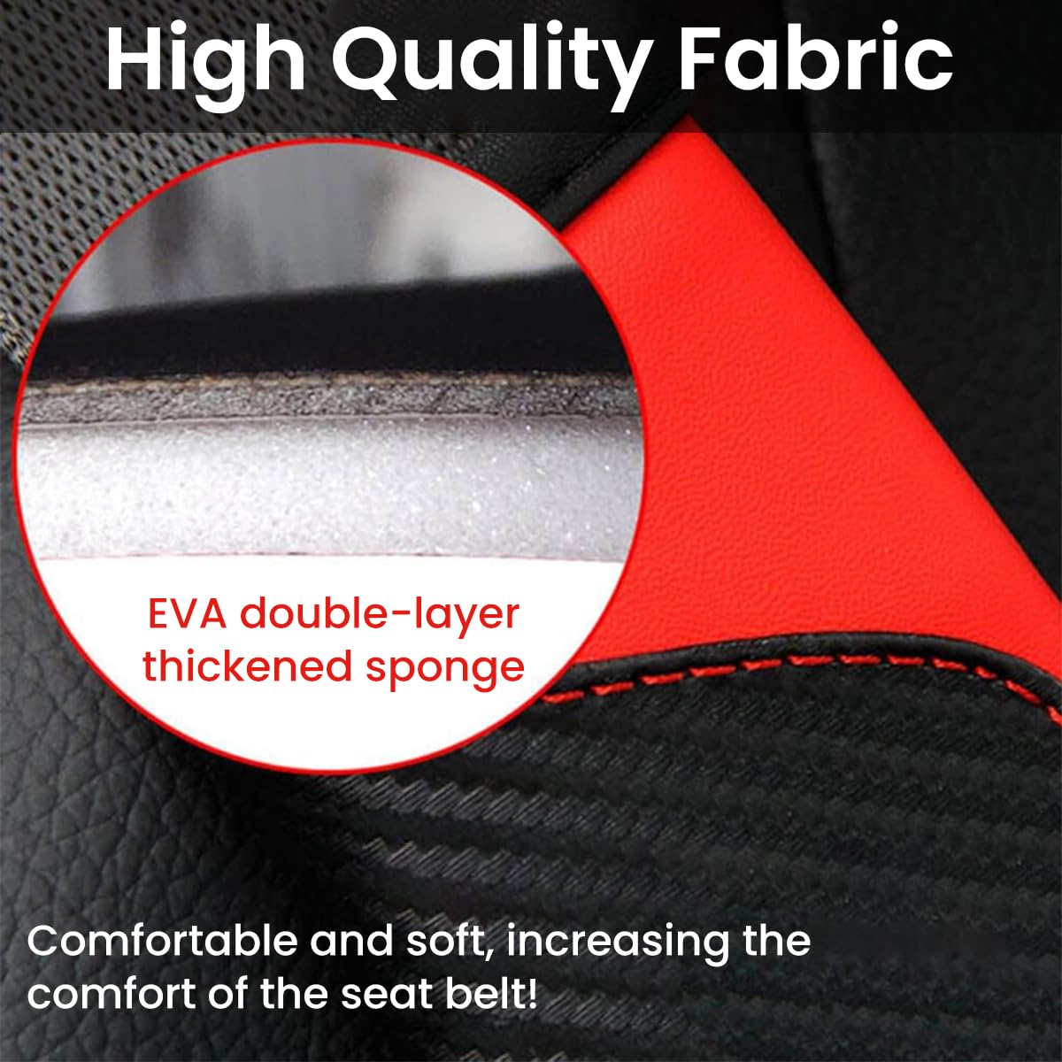 STHIRA Seat Belt Pad for Neck and Shoulder Protection with Foam Layer PU Leather 6cm x 23cm | Universal Comfort for Car and Bag Straps