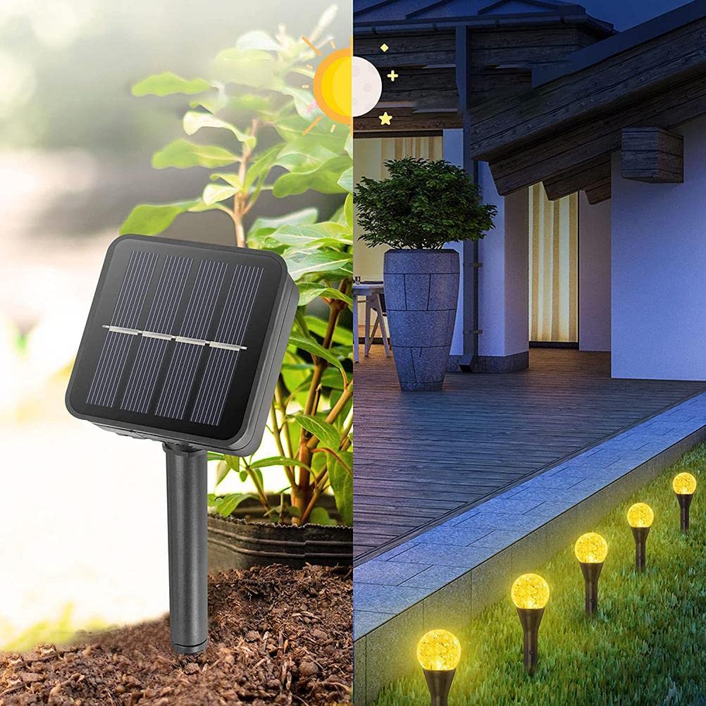 ELEPHANTBOAT Solar String Lights Outdoor IP55 Waterproof 10 Lamp Solar Street Light 8 Mode 14Ft Outdoor Lamps for Home Decoration LED Lights for Garden Patio Yard Parties Wedding Warm Light