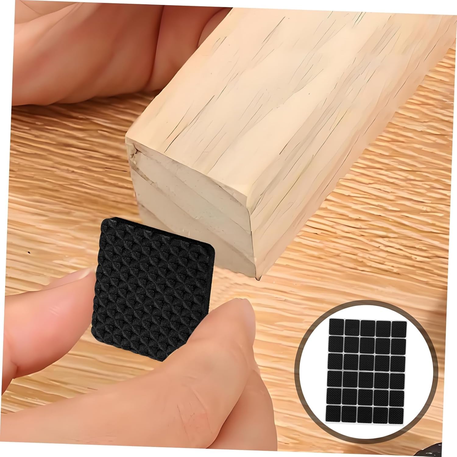 ZIBUYU Chair Leg Floor Protectors for Furniture | 30 pcs Self Adhesive Non Slip Black Pads