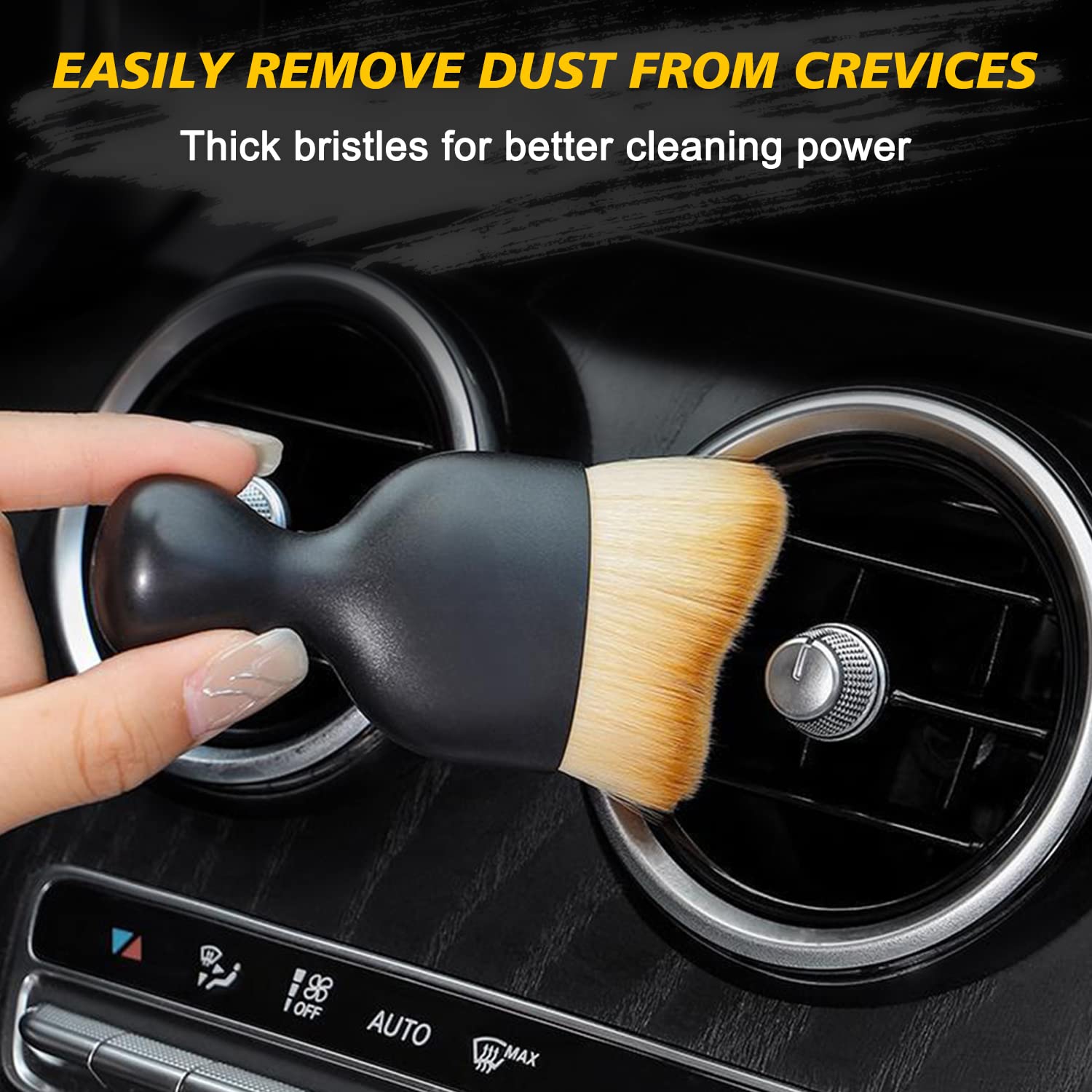 Car Cleaning Brush for Interior Detailing with ABS Handle and Soft Nanofiber Bristles 10cm | Easy to Clean Dusting Tool for Dashboard and Gaps