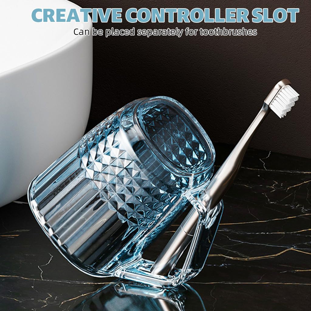 HASTHIP Toothbrush Holder Cup Pack of 2 for Bathroom Use with Inverted Drying Design | Clear PP Rinse Cups