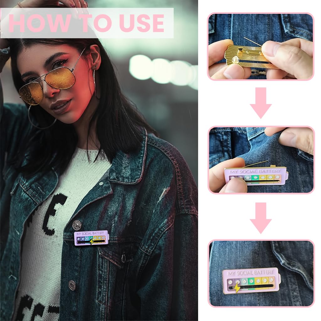 OFIFO Mood Tracker Enamel Pins Set for Jackets and Bags featuring Colorful Designs Pack of 4