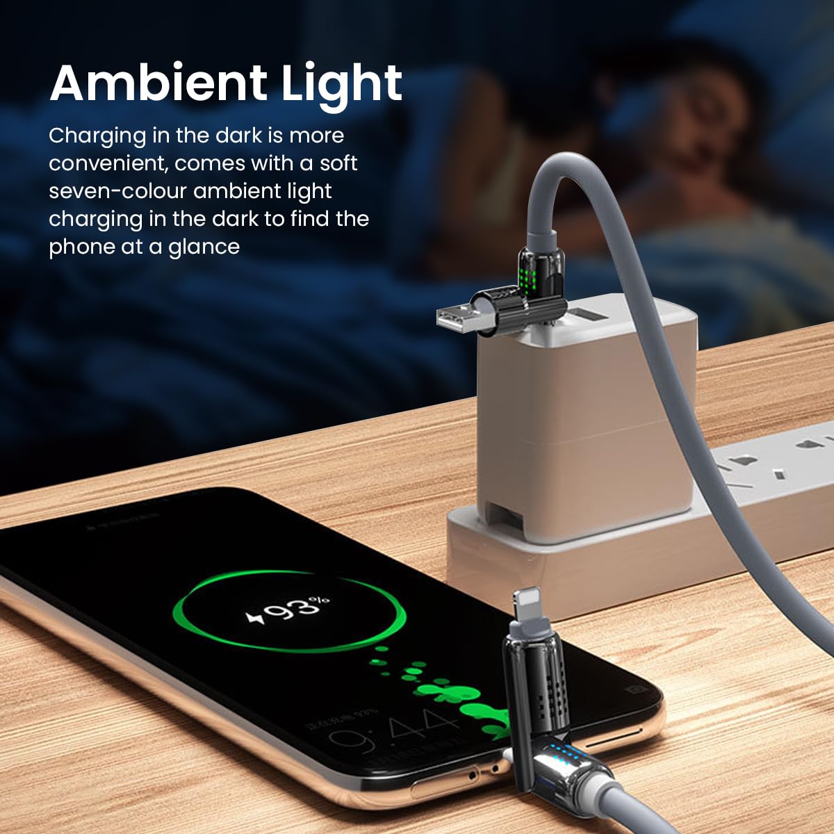 ZORBES 4 in 1 Type C Cable for Phone and Tablet with LED Indicator | 240W 6.6ft Nylon Fast Charging