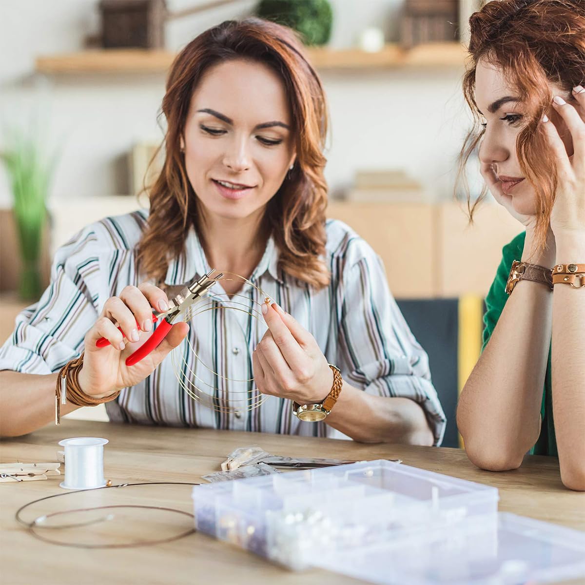 HASTHIP Jewelry Pliers for 3–10mm Rings with Round and Needle Nose Tips | Carbon Steel Build