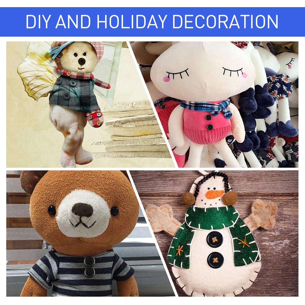 HASTHIP Sewing Buttons for Clothing and DIY Crafts featuring 100 pcs 0.39–1 in Resin | Black and White Round Design