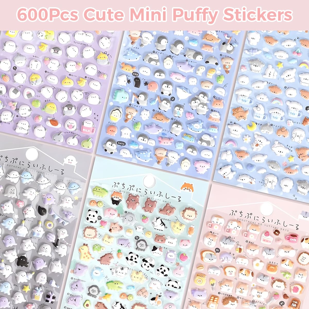 PATPAT Cartoon Stickers for Phones Laptops and Notebooks featuring 3D Vinyl Design 6-Pack