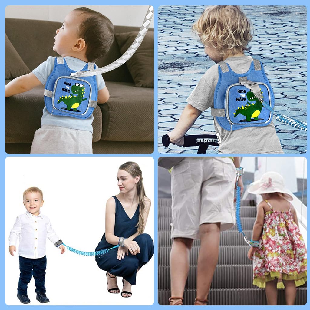SNOWIE SOFT Baby Walking Supporter for Toddlers with Retractable Coated Steel Link | Cute Bee Backpack and Anti Lost Wrist Leash