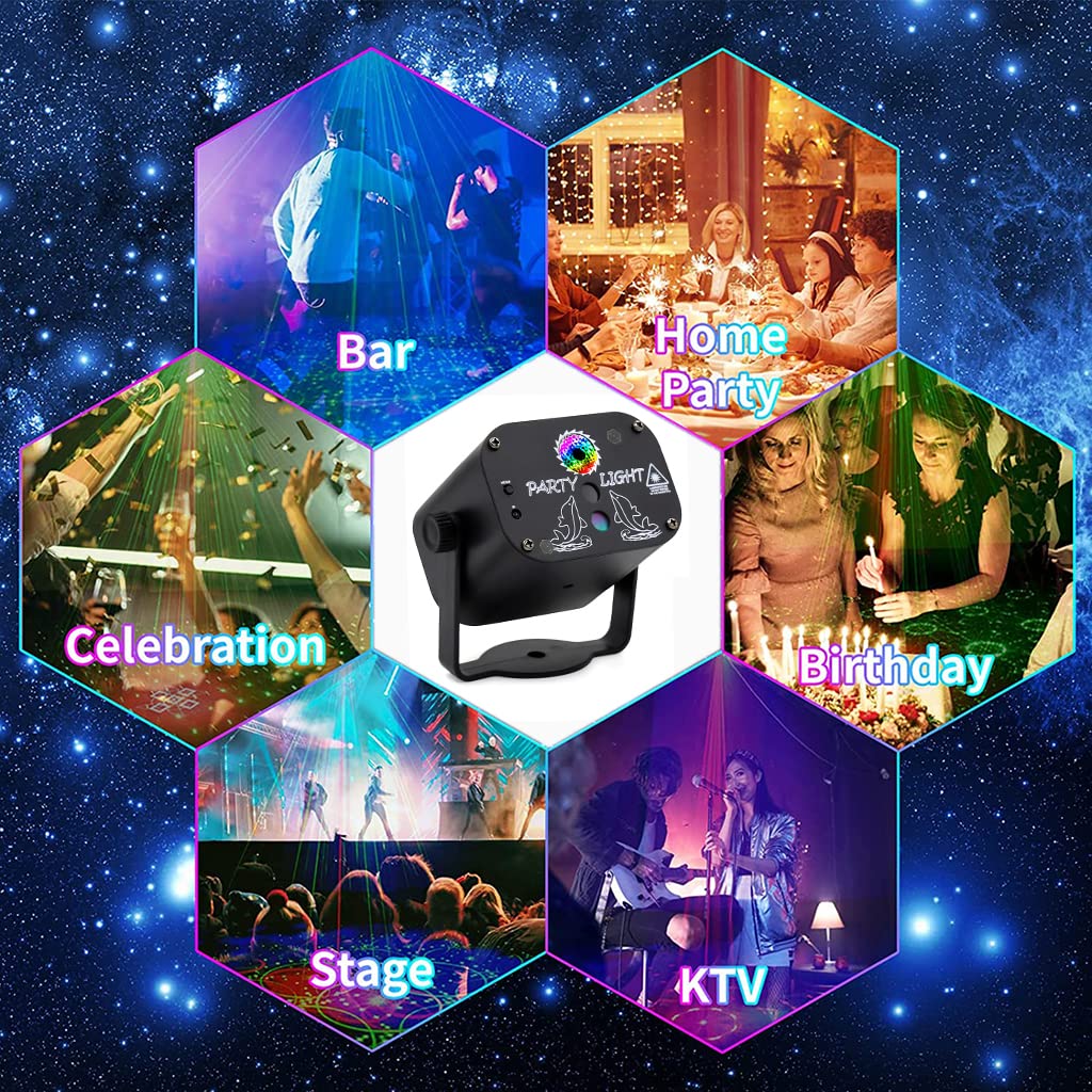 ELEPHANTBOAT RGB DJ Light for Home Party with 60 Patterns, 11 Colors & Sound Sync | Remote Control LED Disco Ball