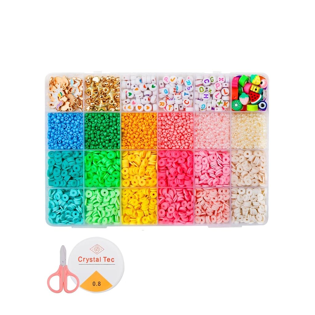 SANNIDHI® Girls Bracelet Making Kit 4000+ Charm Jewelry Making Supplies, Unicorn/Mermaid Crafts Birthday Christmas Gifts for Girls Ages 5 6 7 8 9 10 11 12 Years Old