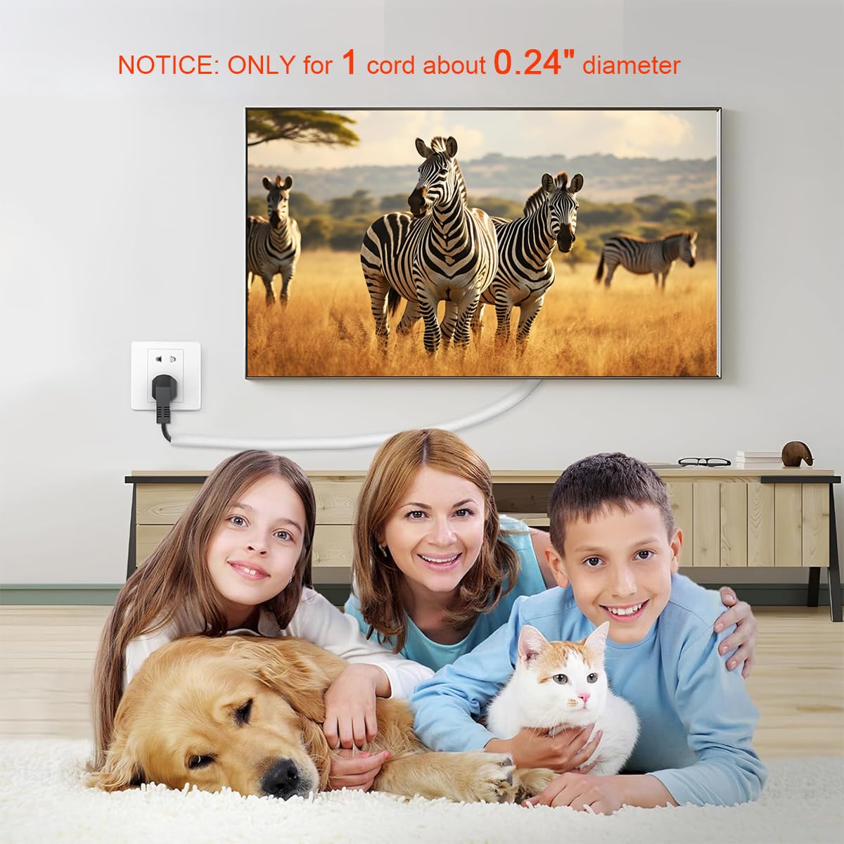 Serplex PVC Cord Cover 6.6ft for Floor and Wall Cable Management with Side Open Design White