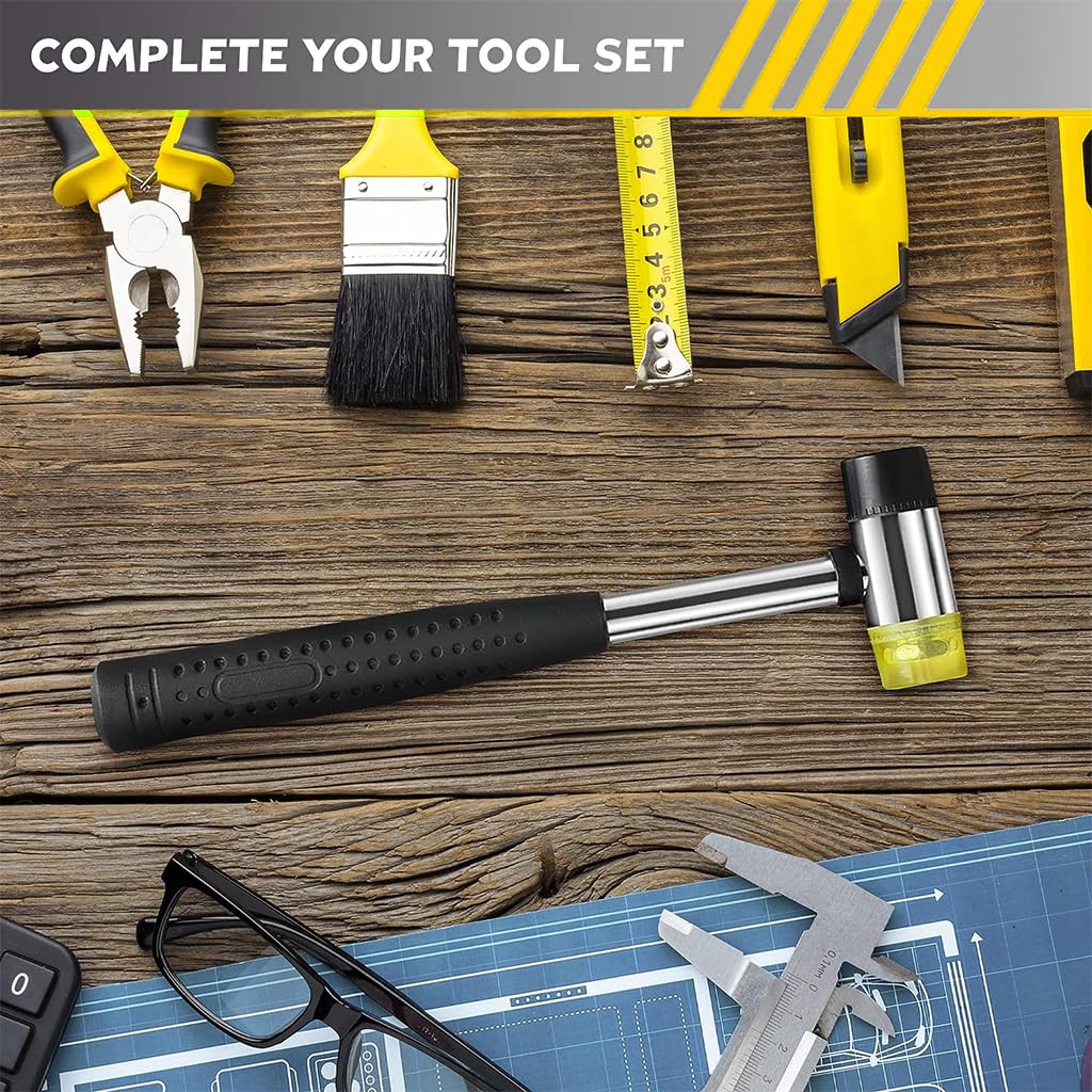 Serplex Rubber Mallet Hammer for Woodworking and Flooring with 30mm Double Faced Head | Ergonomic Rubberized Handle