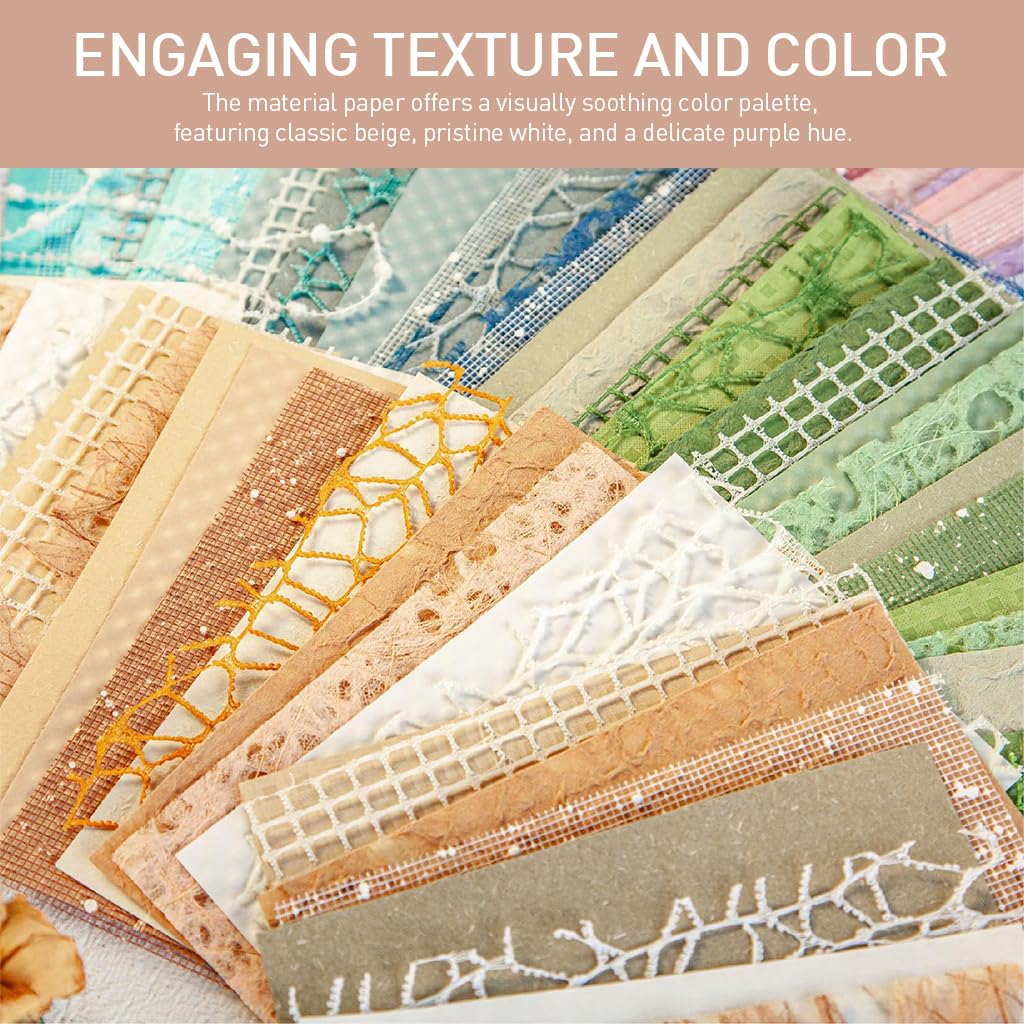 HASTHIP Scrapbook Paper for Journaling and Card Making with 16 Textured 10x14cm Sheets Brown