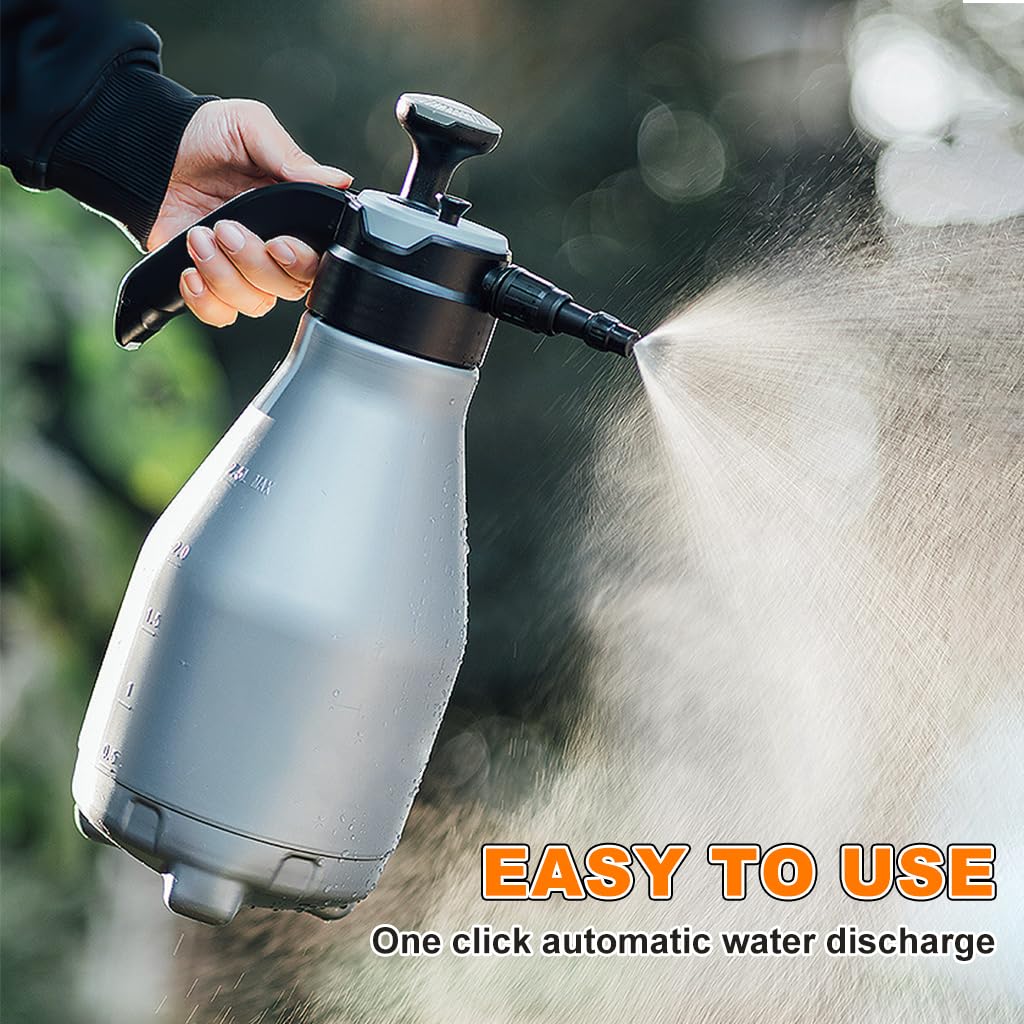 HASTHIP Pressure Sprayer for Plants and Cleaning with 2L Manual Pump | Push-Button Lock Handle