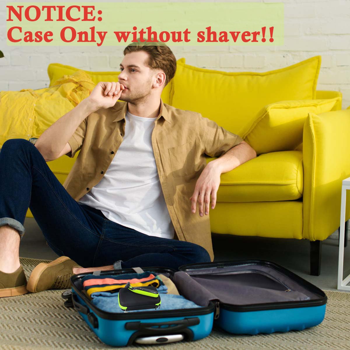 HANNEA Storage Bag for Philips OneBlade QP2520 QP2530 QP2570 with 6 Grooves and EVA Shell | Travel Case 22×12×6 cm