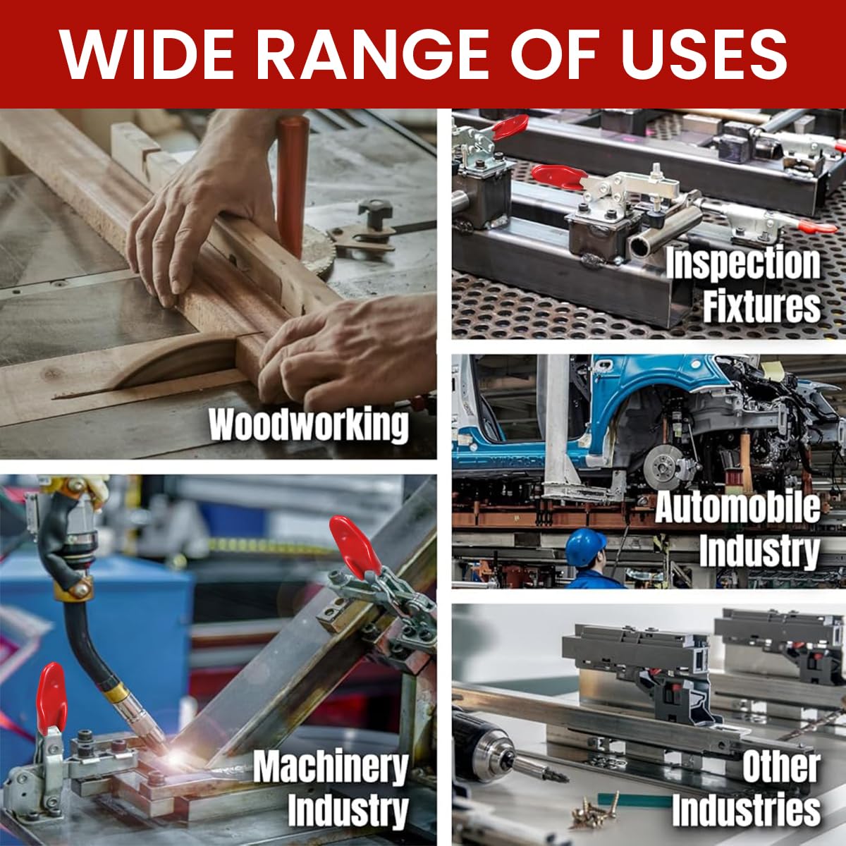 Serplex Push Pull Toggle Clamps for Woodworking Jigs with 100lb Capacity and Quick Release