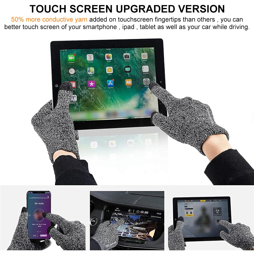 GUSTAVE Winter Gloves for Outdoor Use with Touchscreen Fingertips and Silicone Dot Palm | Soft Knit Lining for Men and Women