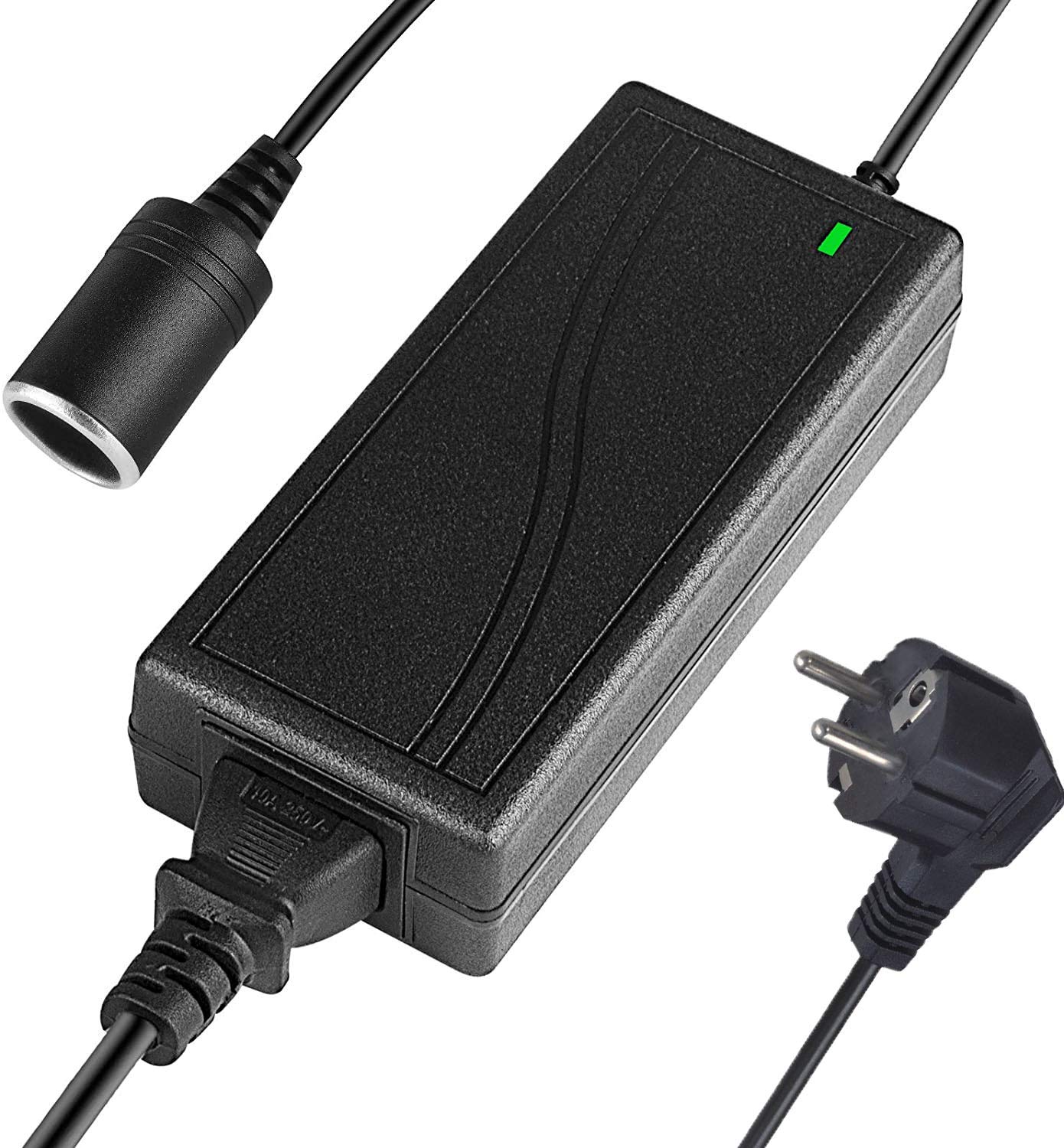 ELEPHANTBOAT  AC Power 110-240 to DC 12 V 5A 60 W Car Auto Inverter Cigarette Lighter Adapter