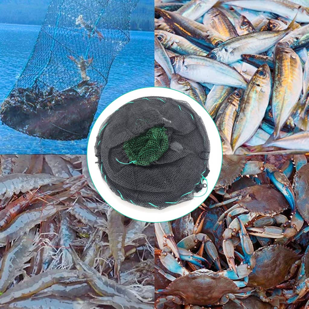 Proberos Fishing Net for Crabs and Lobsters with Steel Frame and Bait Pouch | 12.6x20.1 in