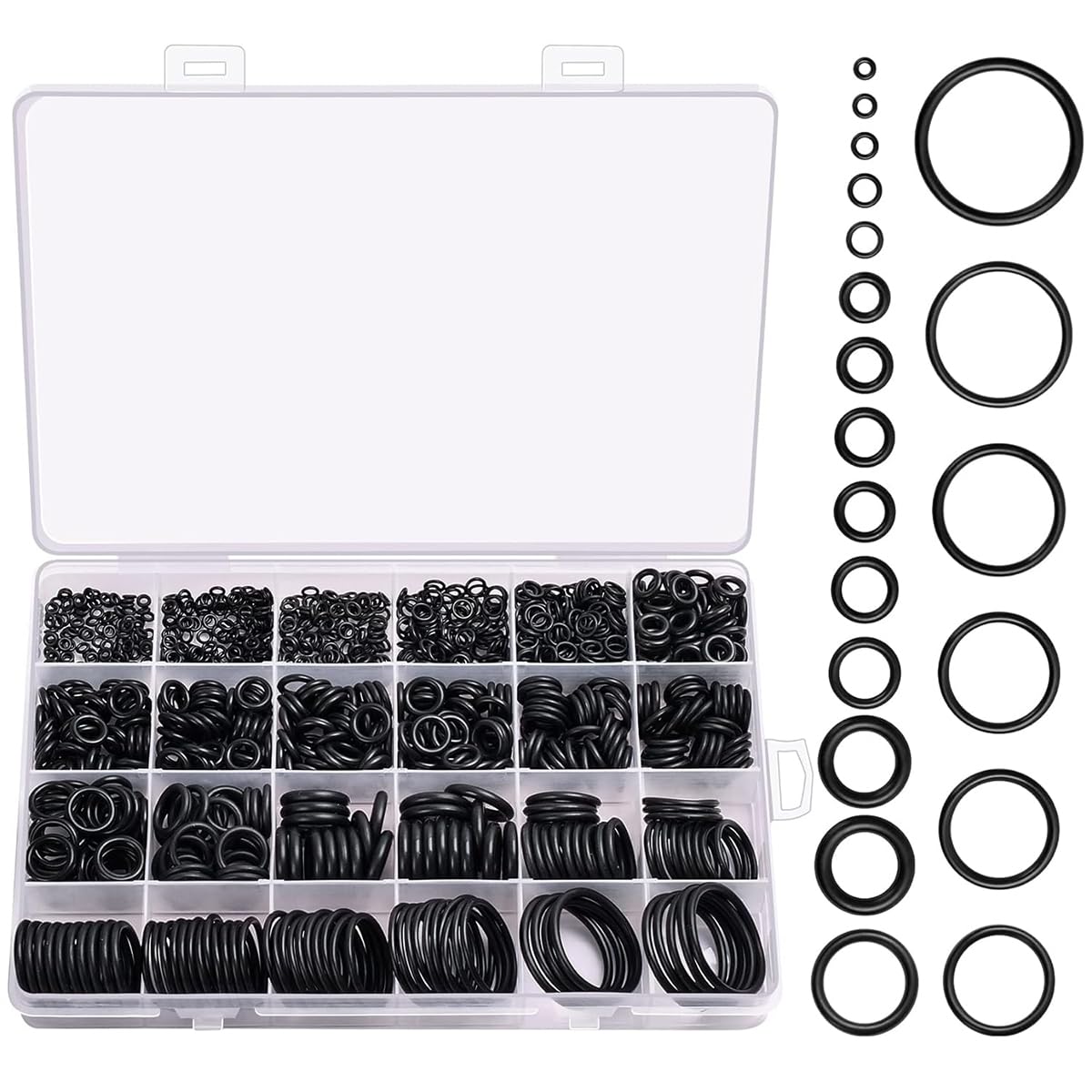 STHIRA® 950Pcs Rubber O Rings with Storage Box, Assorted 20 Sizes O Ring Washer Gaskets Metric Rubber Rings  Replacement O Rings for Automotive Plumbing Faucet Repair