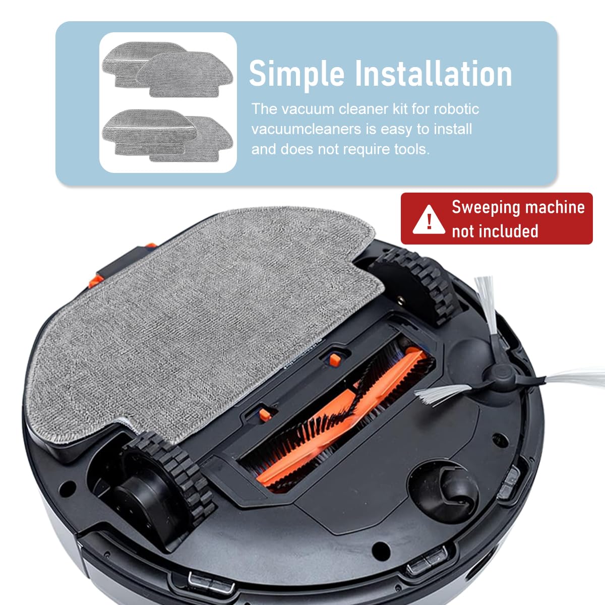 Verilux Mopping Cloth for Mi Robot Vacuum Cleaner S10 with Microfiber Fabric | 2PCS