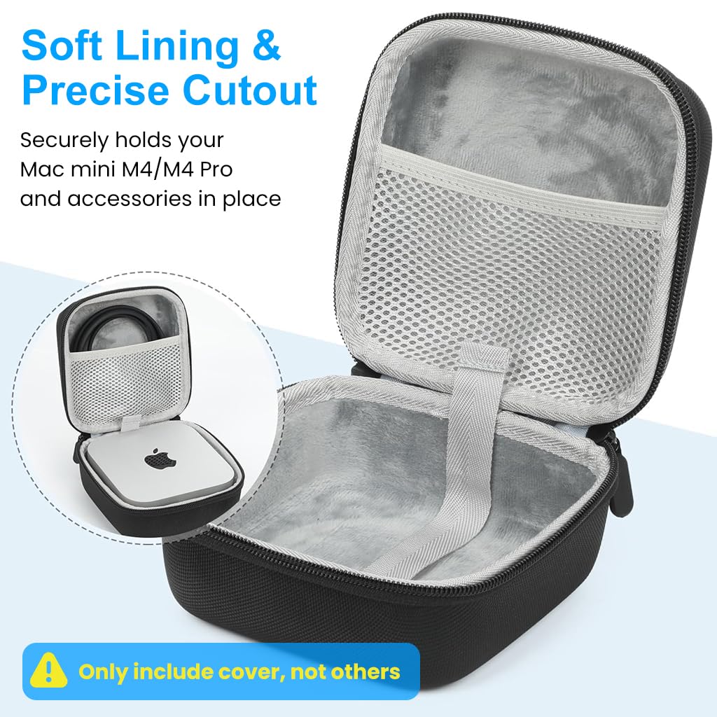 ZORBES Carrying Case for Mac Mini M4 with EVA Hard Shell Waterproof Design 16x16x9.5cm | Portable Handle