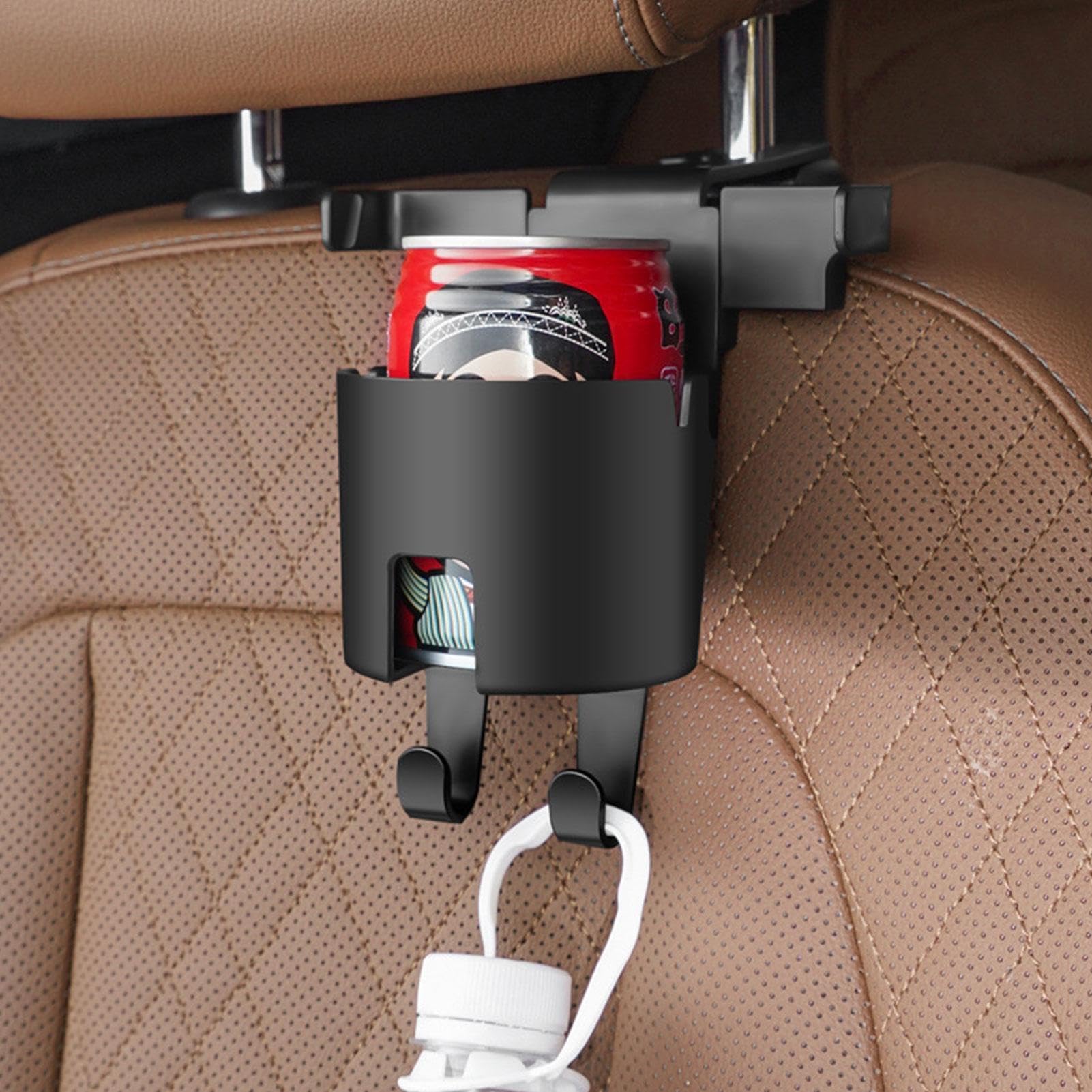 STHIRA Cup Holder for Car Headrest Posts with Dual Hooks and Phone Holder | 3 in 1 Backseat Organizer