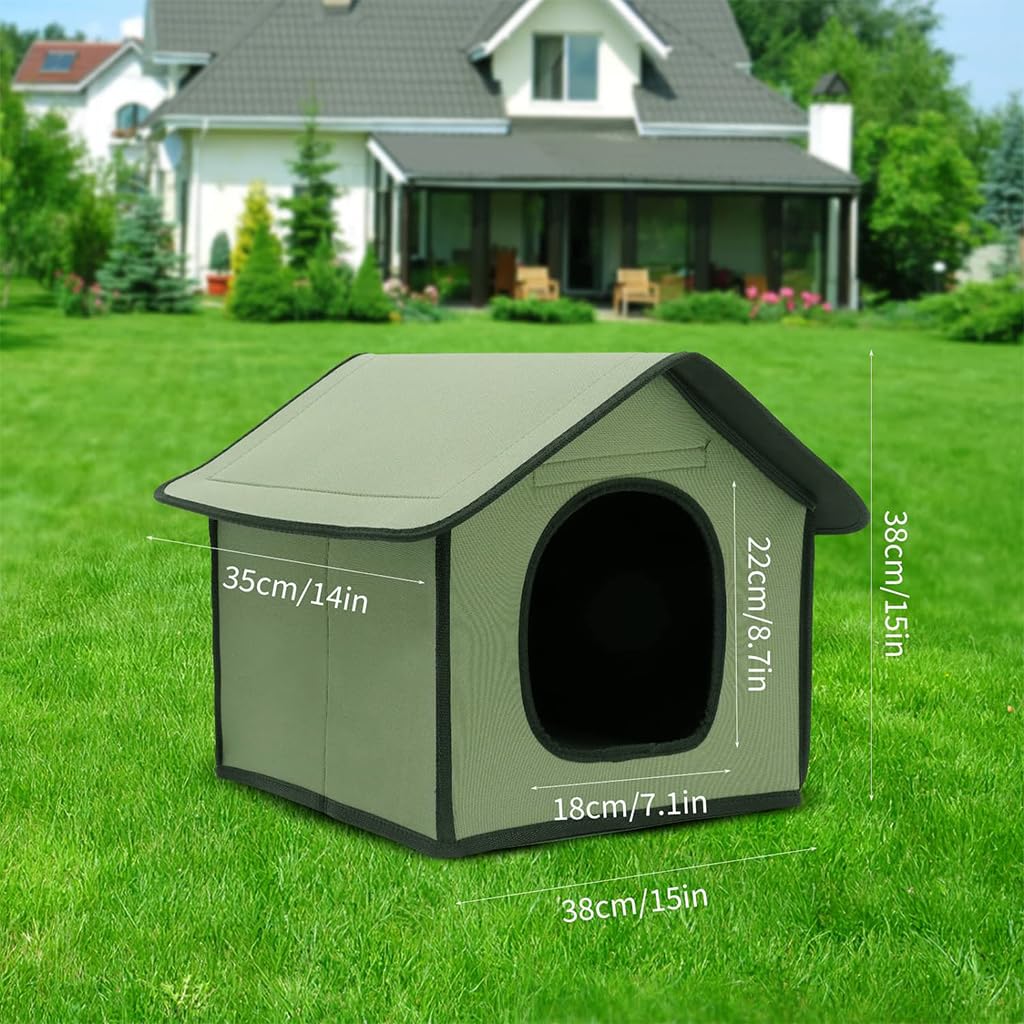 Qpets® Dog House Outdoor Waterproof, Dog House for Medium dog, Stray Cats Dogs Shelter, Rainproof and Insulated Pets Tent, Folding Assemble Pet House, Removable Garden Bed Cage