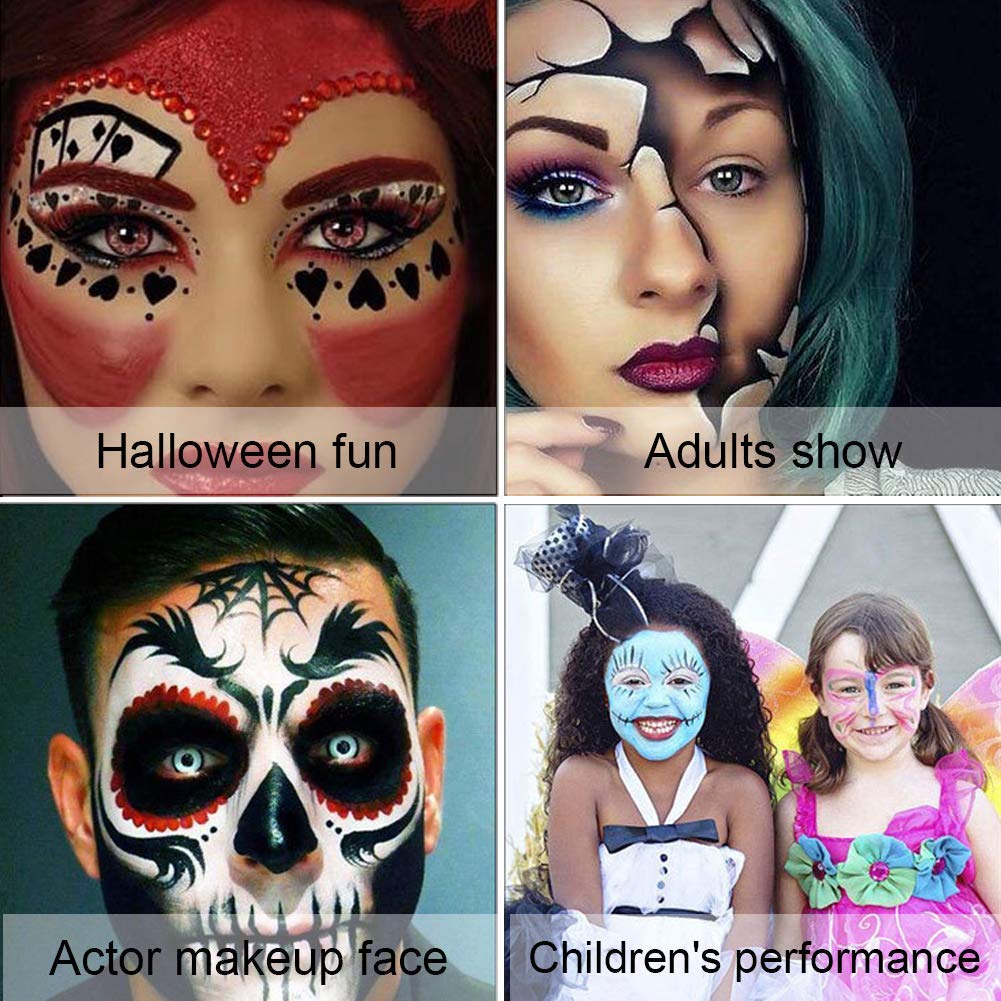 PATPAT Face Paint Kit for Kids and Adults with 15 Washable Colors & Brush | Non-Toxic Palette for Halloween and Cosplay