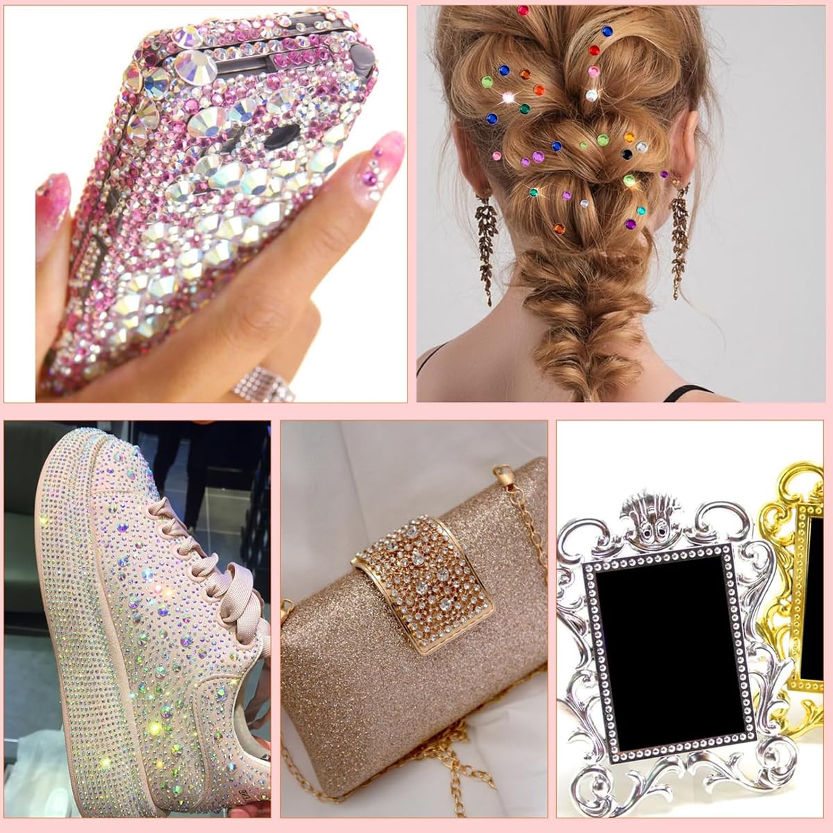 MAYCREATE Face Gems Rhinestones Stickers Kit for Makeup with Tweezer 4 Sheets | Self-Adhesive Acrylic Jewels for DIY Crafts and Nail Art