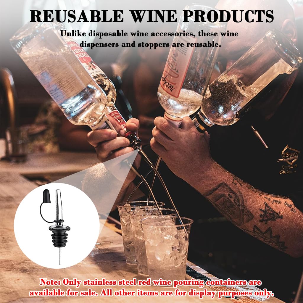 Supvox Oil Bottle Cap Dispenser Set for Kitchen with 6 Pcs | Featuring Reflux Hole and Dust Caps