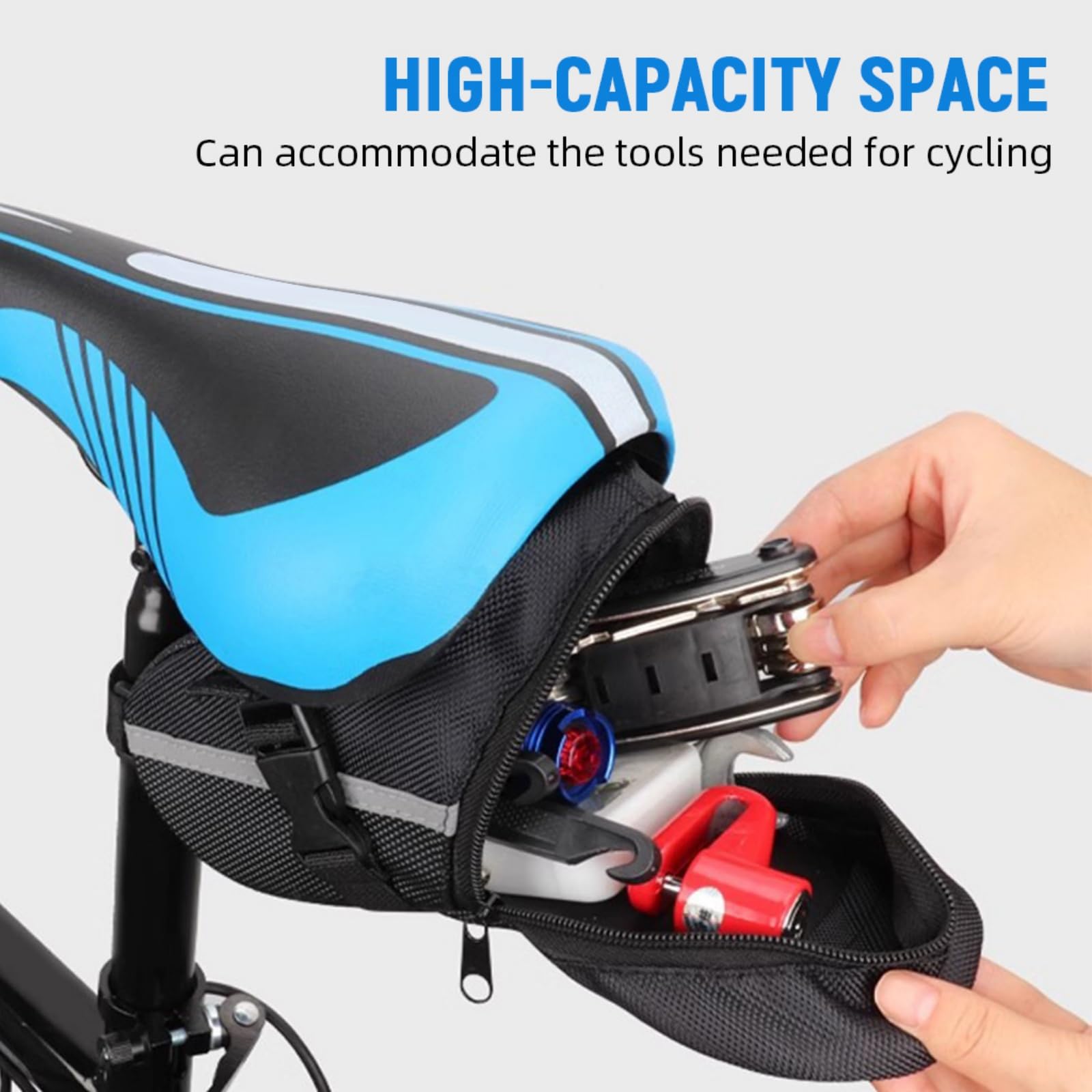 Proberos Bicycle Storage Bag for Under Saddle with 1 L Capacity and Quick Release Mount | 600D Oxford Waterproof Design