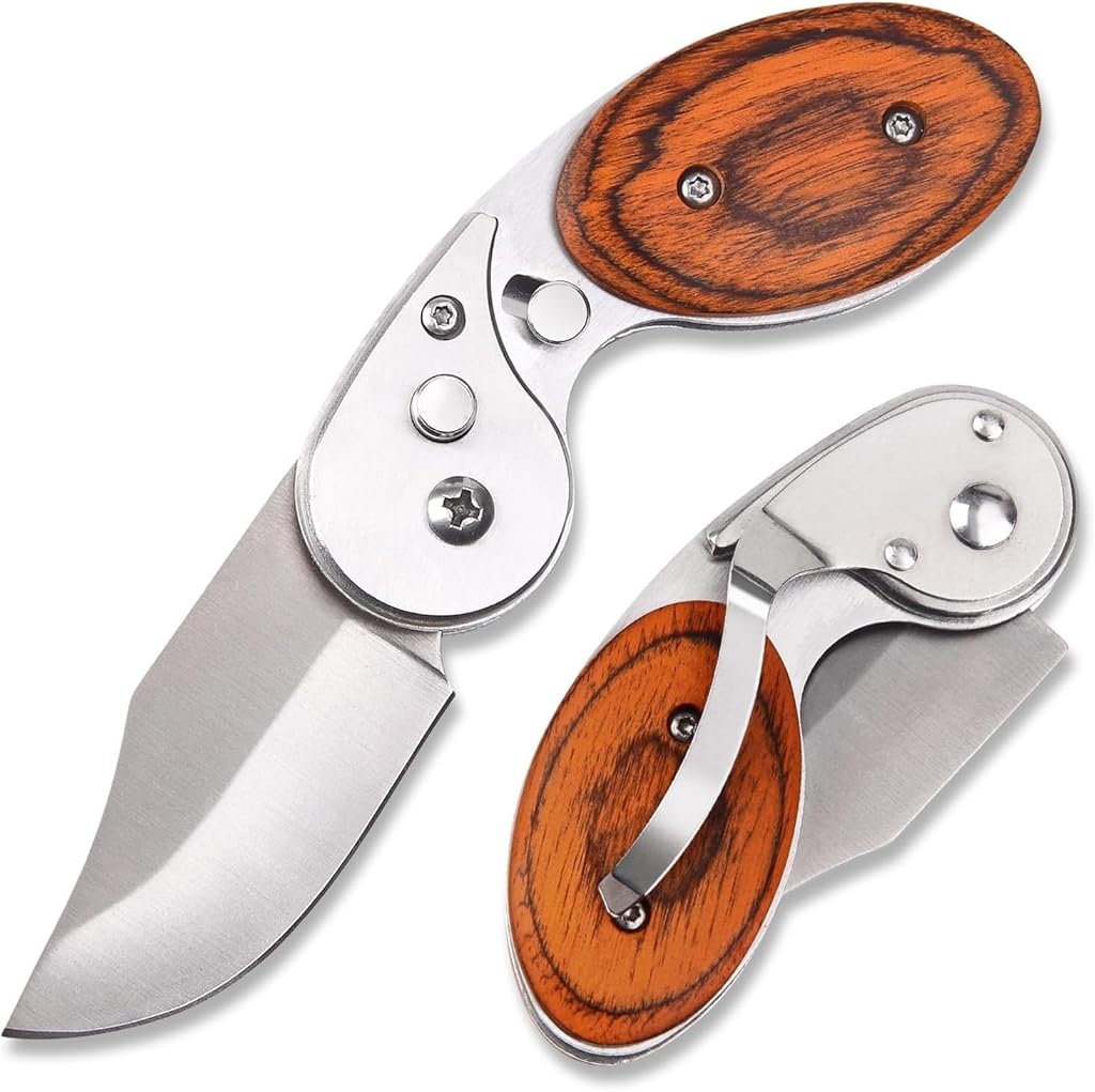 ZIBUYU Pocket Cutter Portable Mini Folding Cutter Stainless Steel Cutter Multi Purpose Outdoor Carry On Cutter with Safety Lock Box Opener Self Defence Tool Camping Gadget Emergency Tool
