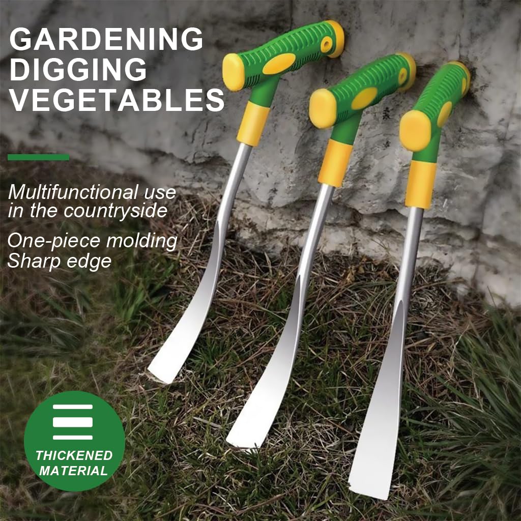 HASTHIP Gardening Weeder Tool for Weeding and Digging with Narrow Spade Head | Stainless Steel T Handle