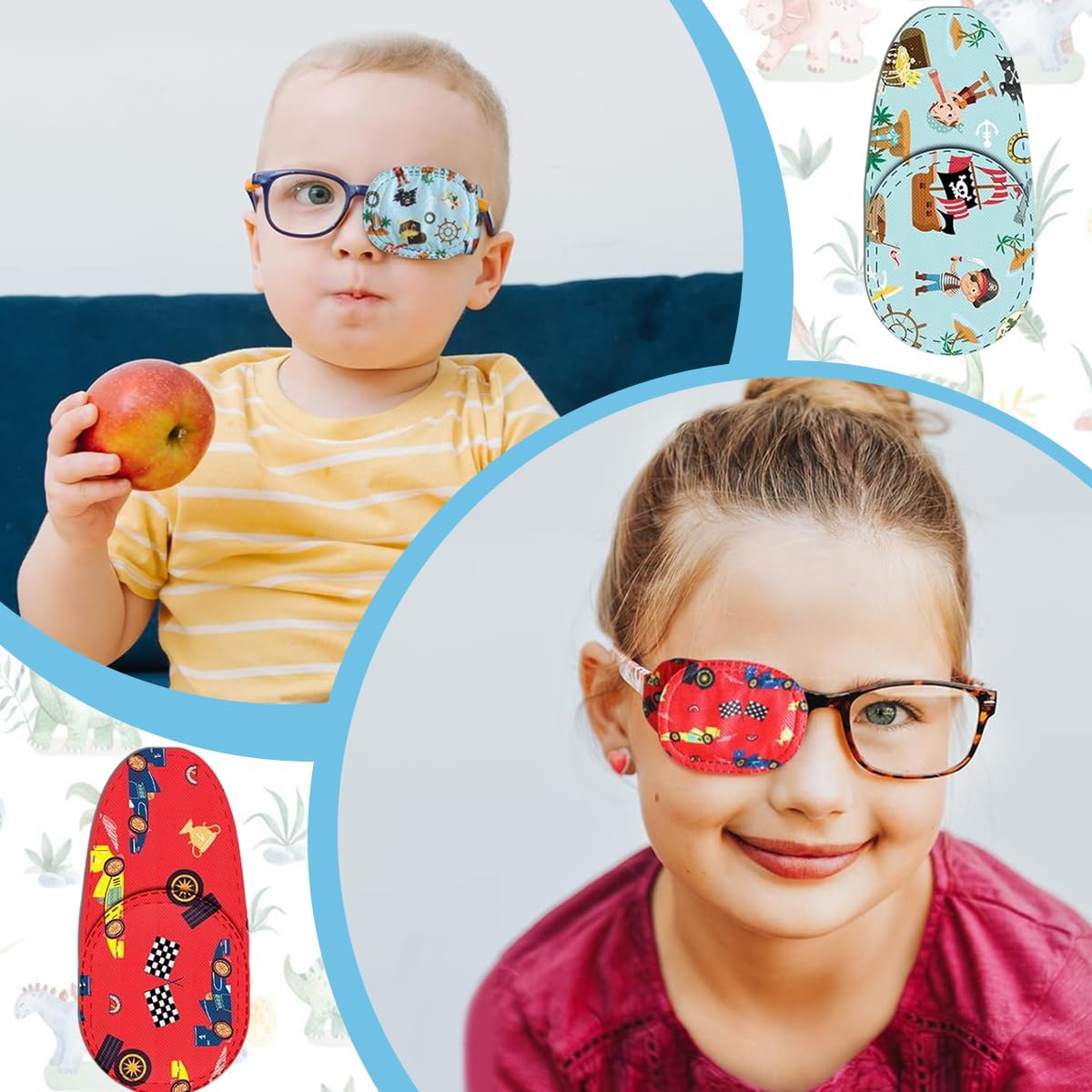 HANNEA Lens Cover for Kids featuring 30PCS Slide-In Removable Design | Cartoon Lazy Eye Patch