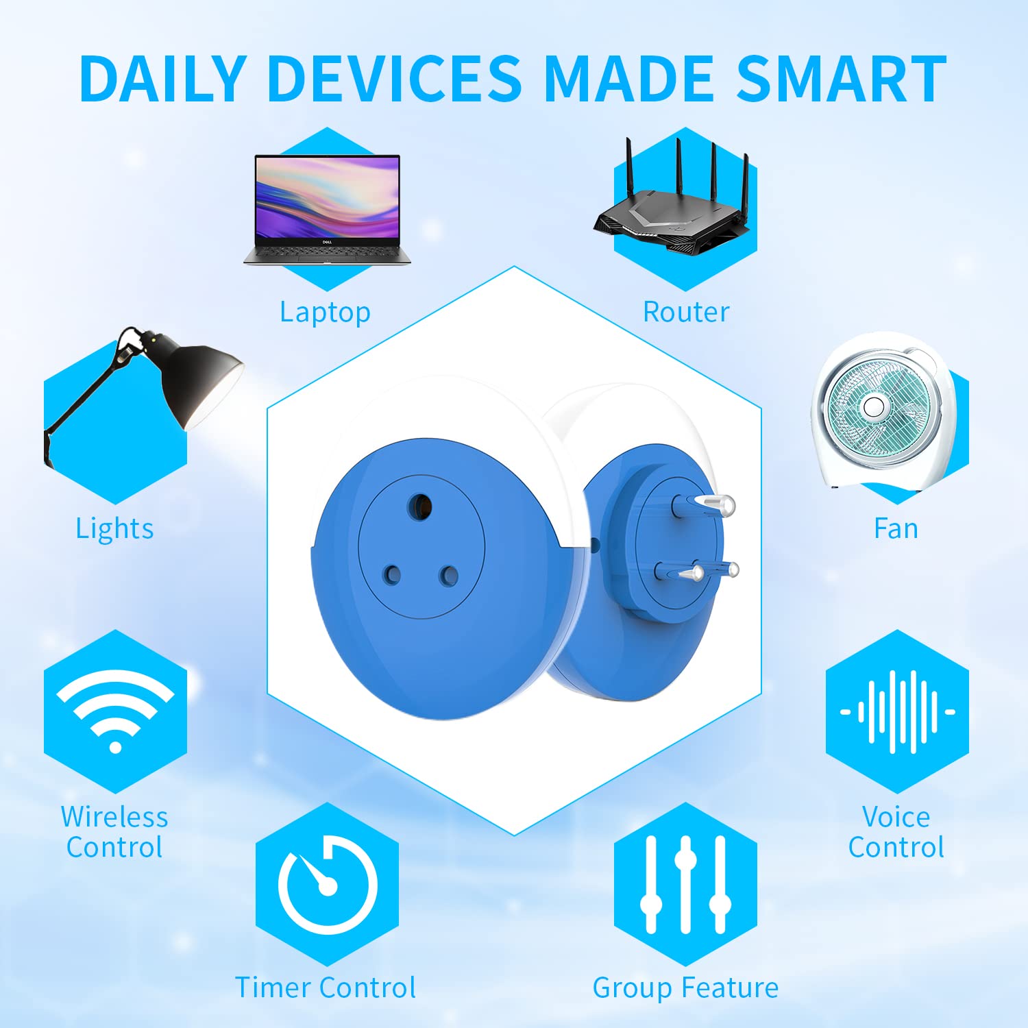 ZORBES Smart Plug for WiFi Control with 6000K RGB Night Light & Alexa Support | Timer Function