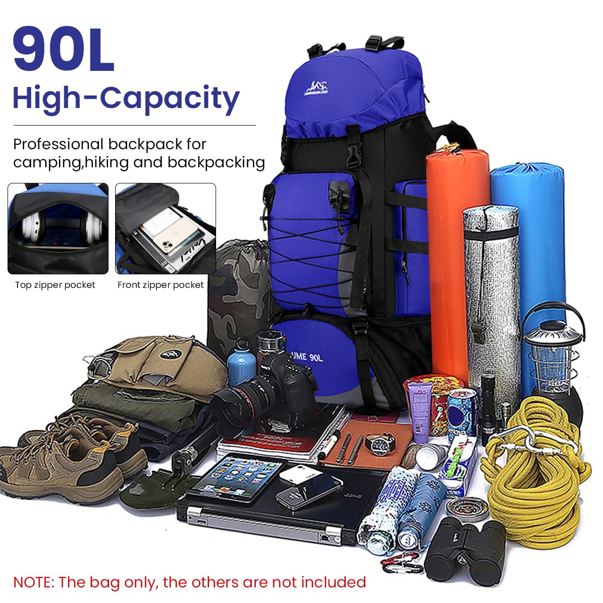 GUSTAVE Travel Backpack for Hiking and Camping featuring 90L Capacity and Ergonomic Support