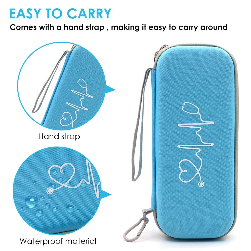 ZORBES Stethoscope Case for Littmann and Omron with Mesh Pocket & EVA Shell | 11.2×4.7×2.2 in Blue