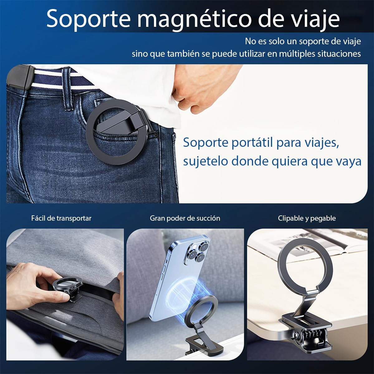 ZORBES Magnetic Phone Holder for Car with 360° Rotating Mount | Hands Free Travel Stand