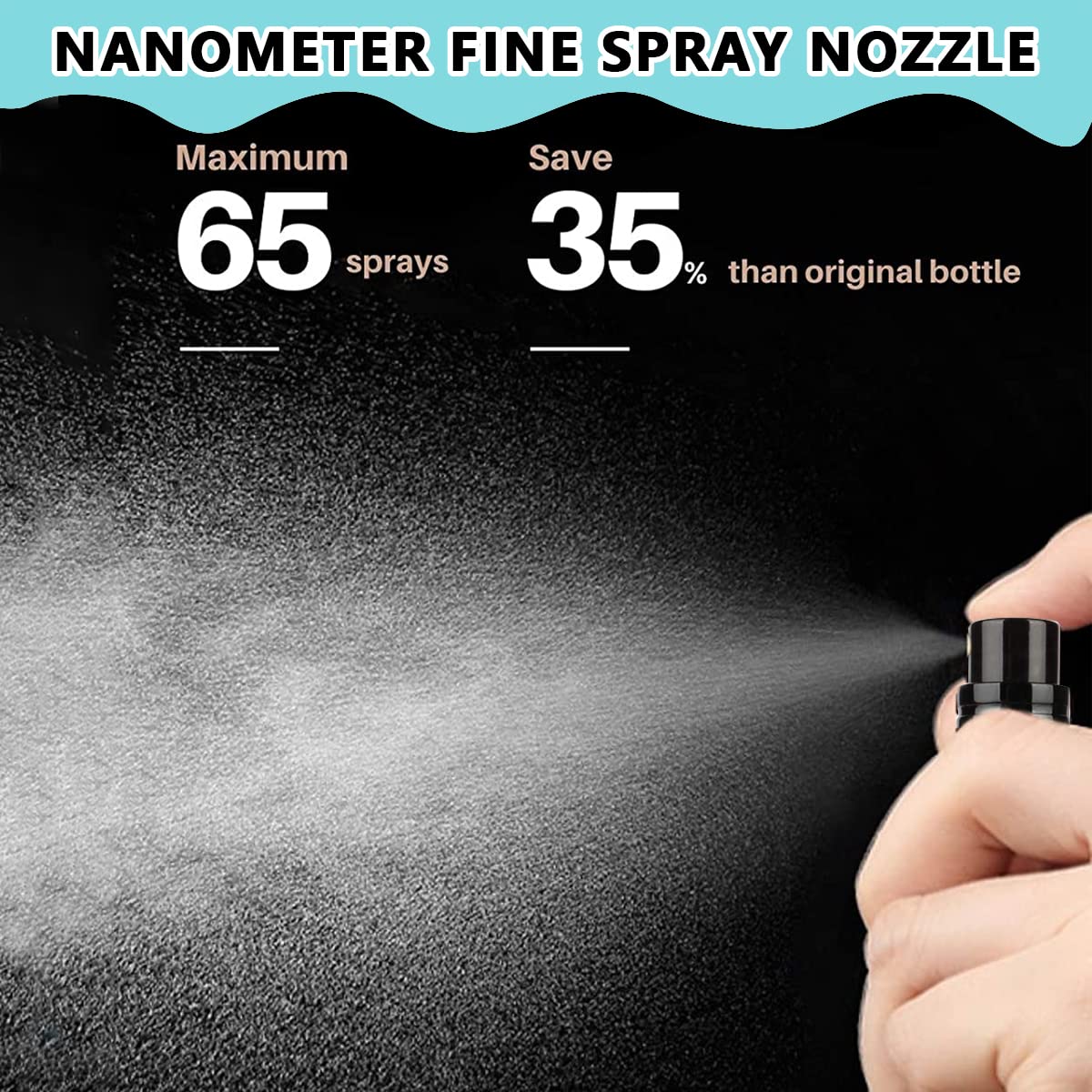 MAYCREATE Mini Perfume Refill Bottle for Travel 5ml with Bottom Refill Design and Matte Black Shell