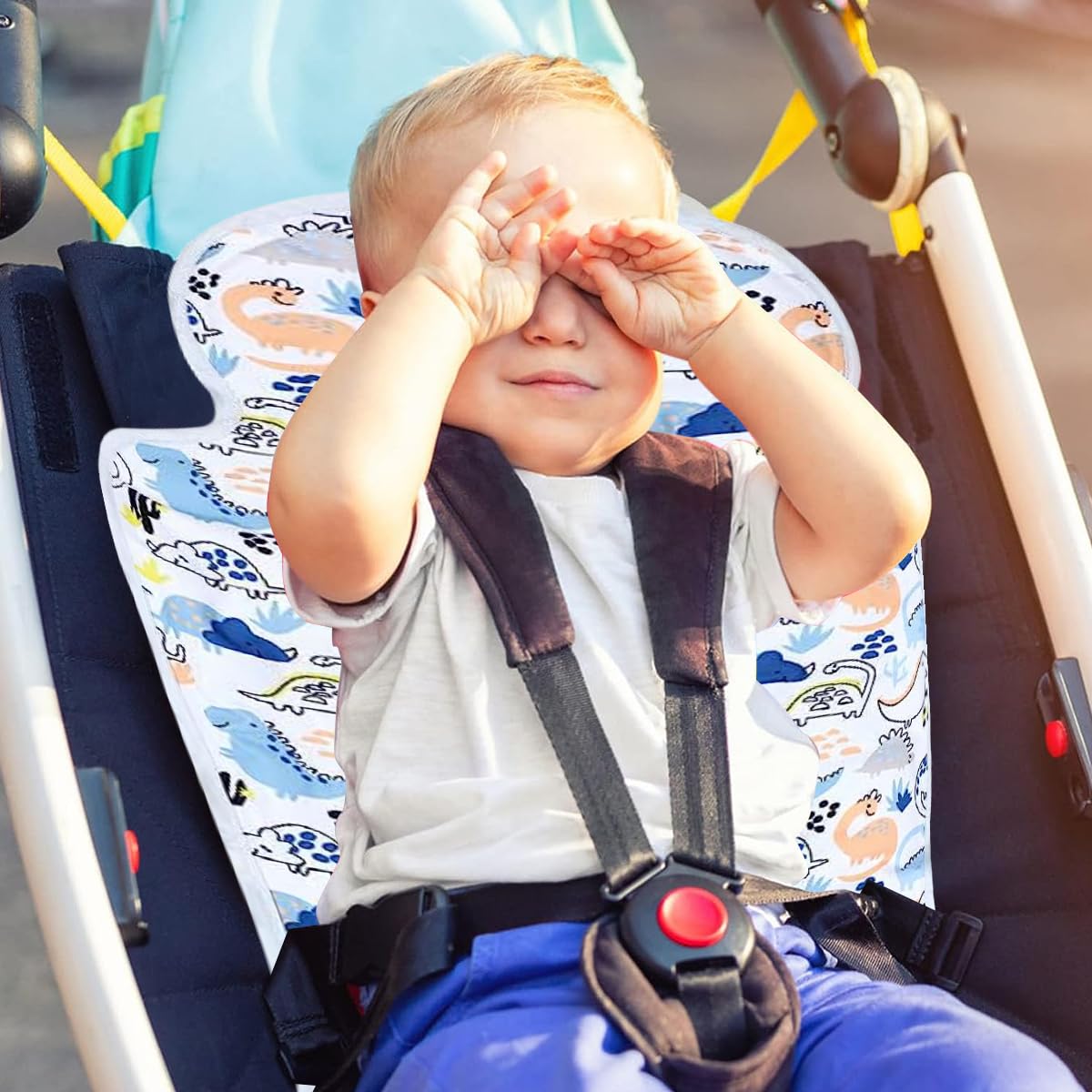 SNOWIE SOFT Baby Cool Mat for Stroller and Bed 26.8 x 13 in with Gel Beads & Anti Slip Backing | Cotton Cover for 0 3 Years