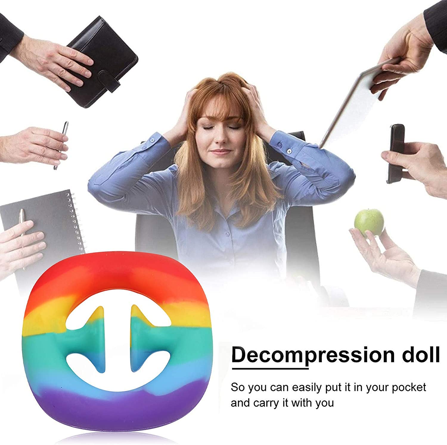 PATPAT Fidget Toy for Stress Relief with 6.2×5.9×0.39 in Grip & 6 Color Bubbles | Kids & Adults