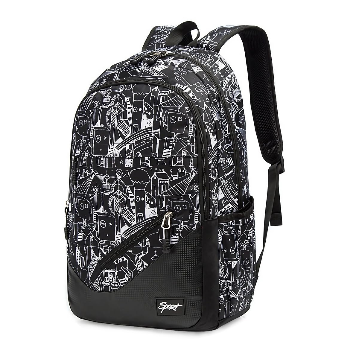 GUSTAVE Backpack for College and Travel with 16-Inch Capacity and Dual Carry Options | Black Nylon